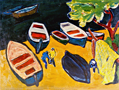 Иван Годлевский. Окраска лодок. 1963.